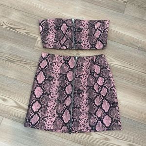 Two piece faux snake skin set